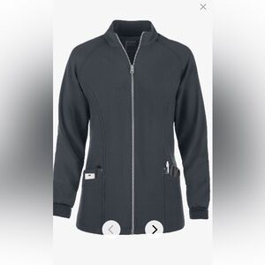 Easy Stretch Women's Black Zip-Up Scrub Jacket size S
